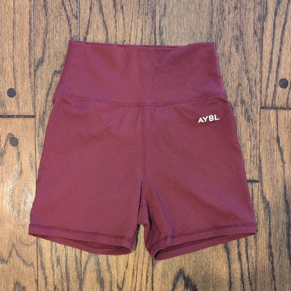 AYBL Red Bike Shorts High-Waisted Stretchy Athletic Wear